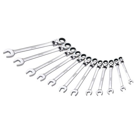 Urrea Metric flexible ratcheting locking system wrench set (12 pieces). 12MF12M